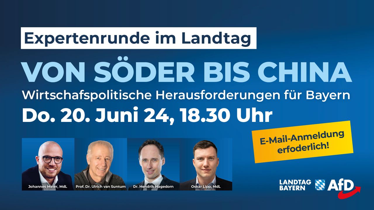 Von China bis Söder: Wirtschaftspolitische Herausforderungen für Bayern 1 expertenrunde von soeder bis china