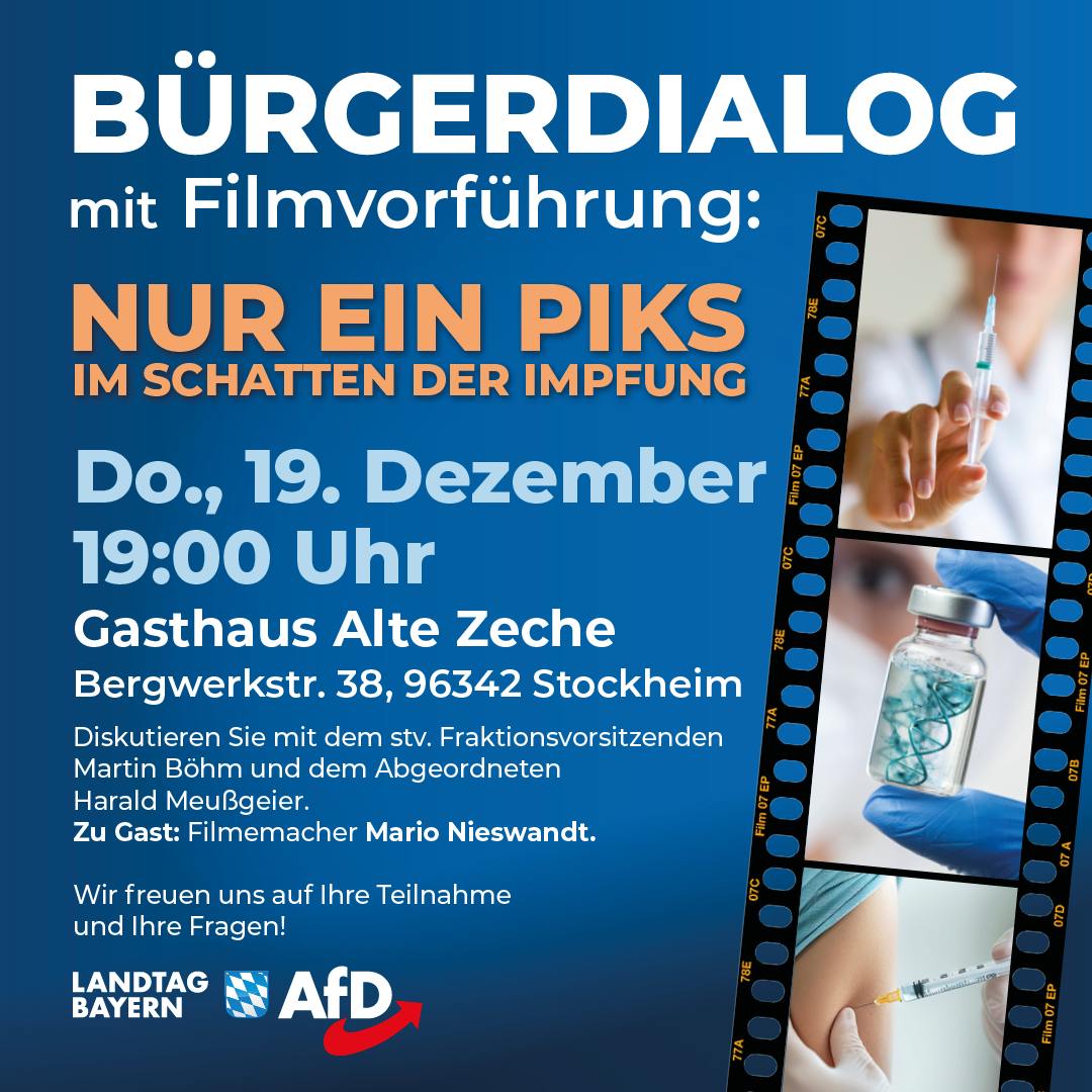 Bürgerdialog mit Filmvorführung „Nur ein Piks“ in Stockheim 1 BD 19.12.24