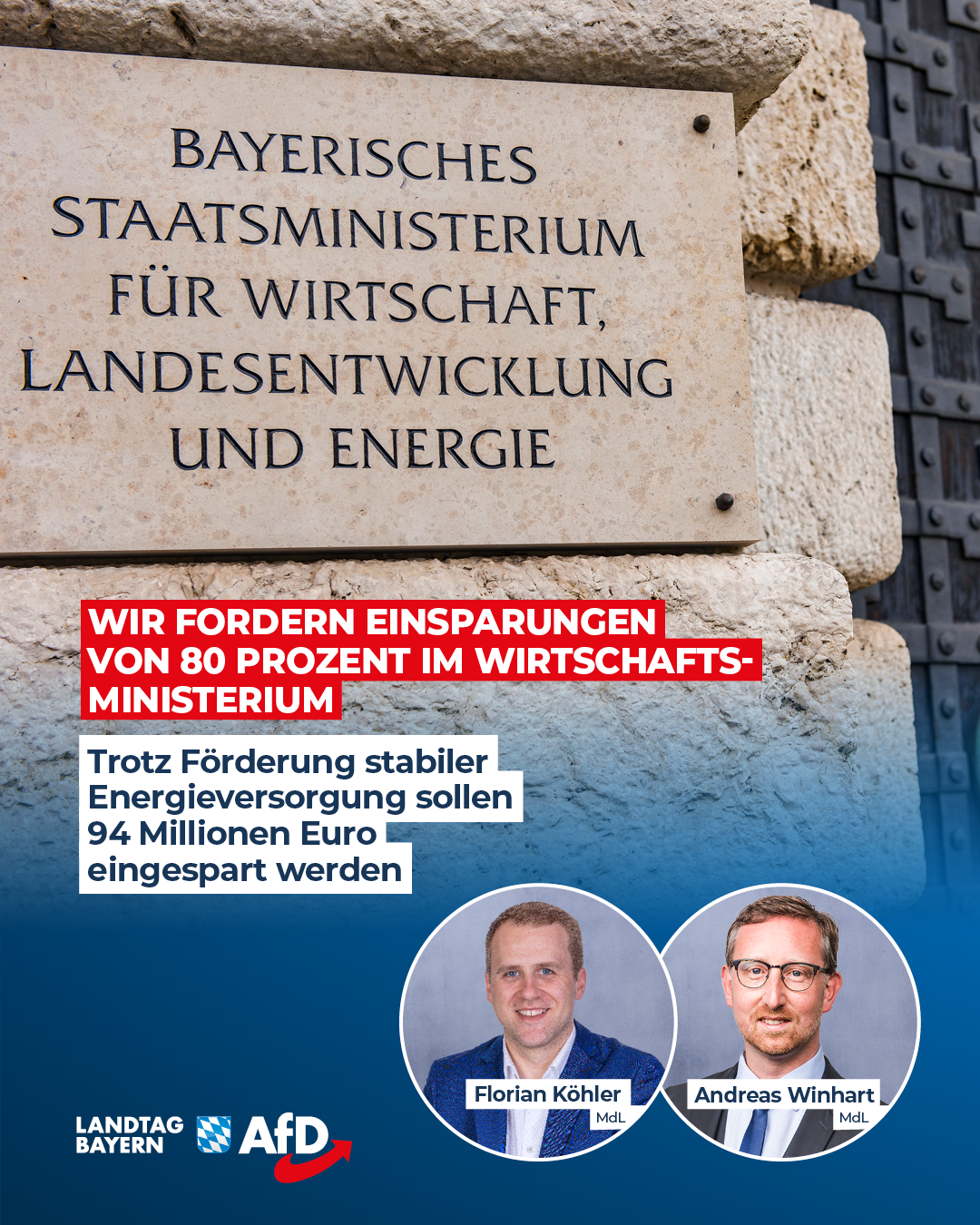 Wir fordern Einsparungen von 80 Prozent