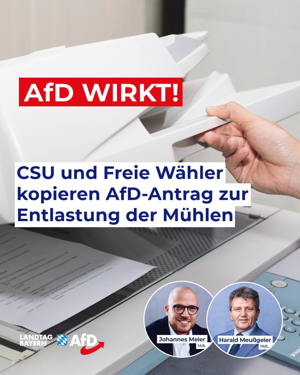 CSU und Freie Waehler kopieren AfD Antrag