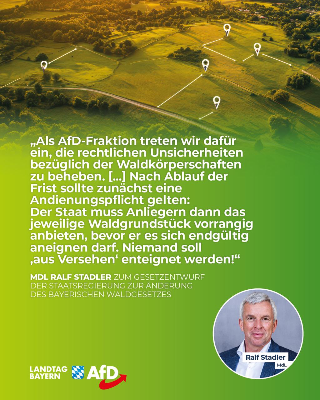 AfD Fraktion im Bayerischen Landtag 16 AfD Waldbesitzer staerken