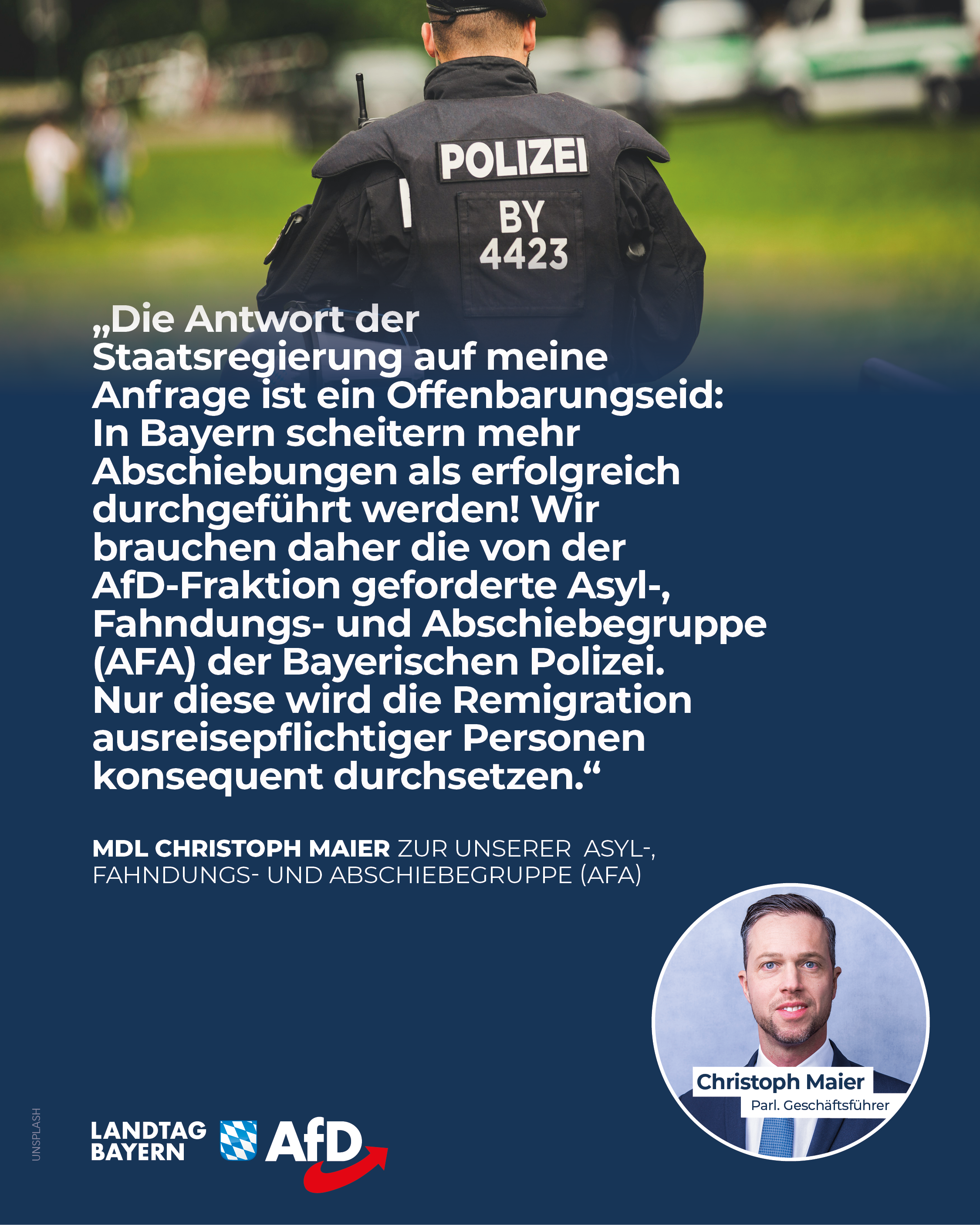 AfD Fraktion im Bayerischen Landtag 14 AFA Fahndung Abschiebung