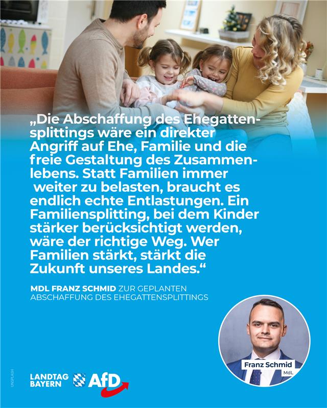 AfD Fraktion im Bayerischen Landtag 13 AfD Ehegattensplitting erhalten