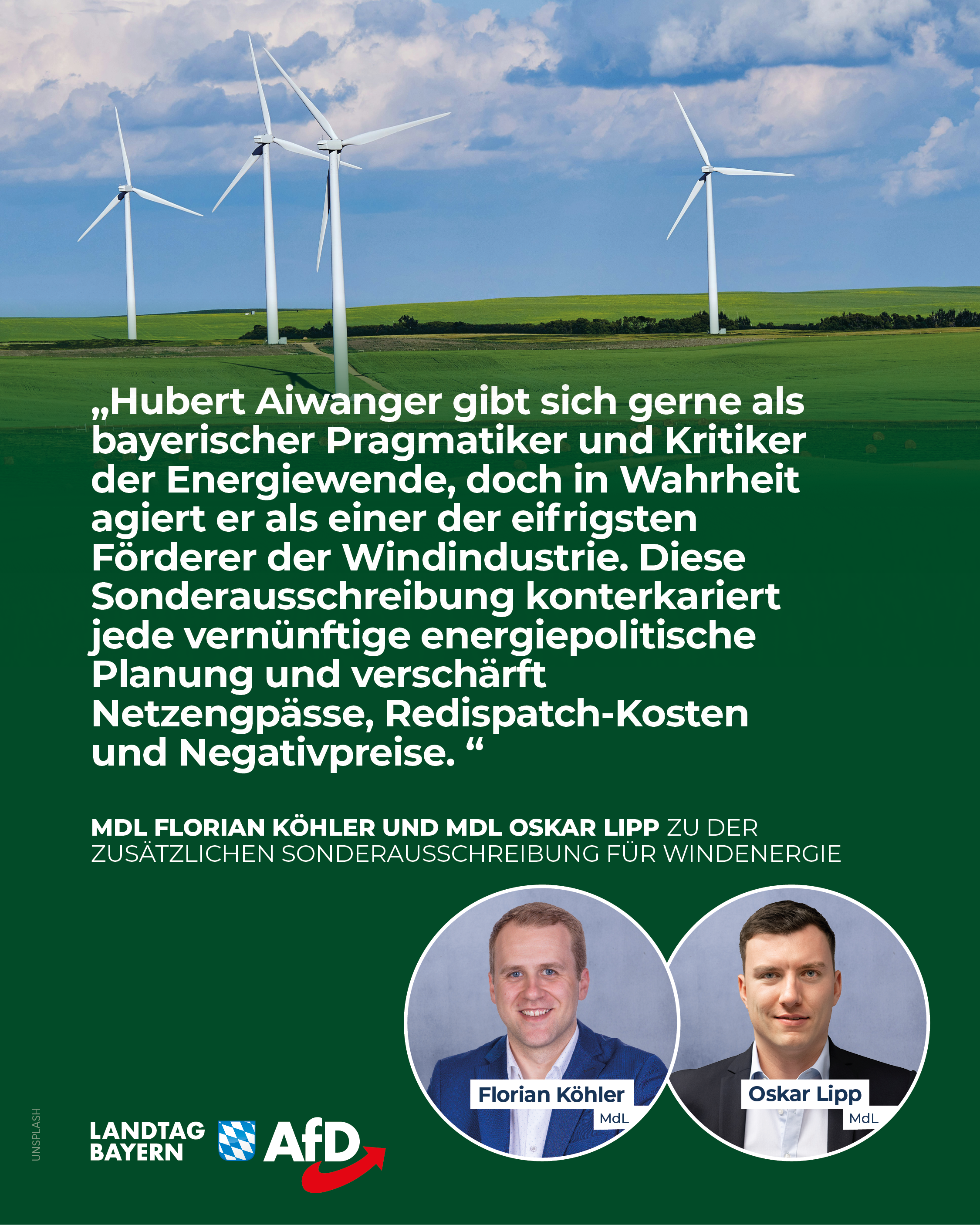 AfD Fraktion im Bayerischen Landtag 12 Aiwanger Sonderauschreibung Wind