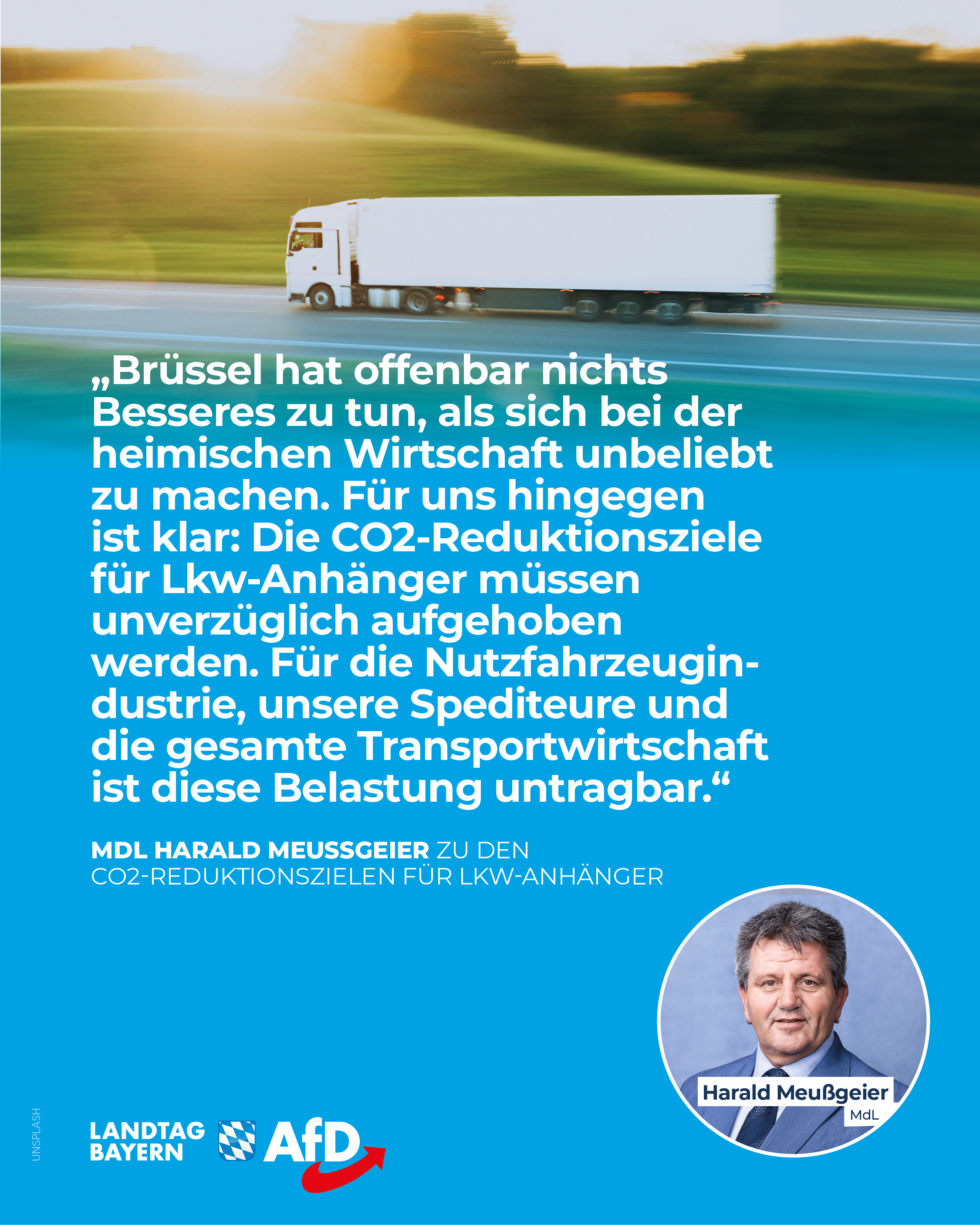 AfD Fraktion im Bayerischen Landtag 13 LKW Anhaenger Steuer