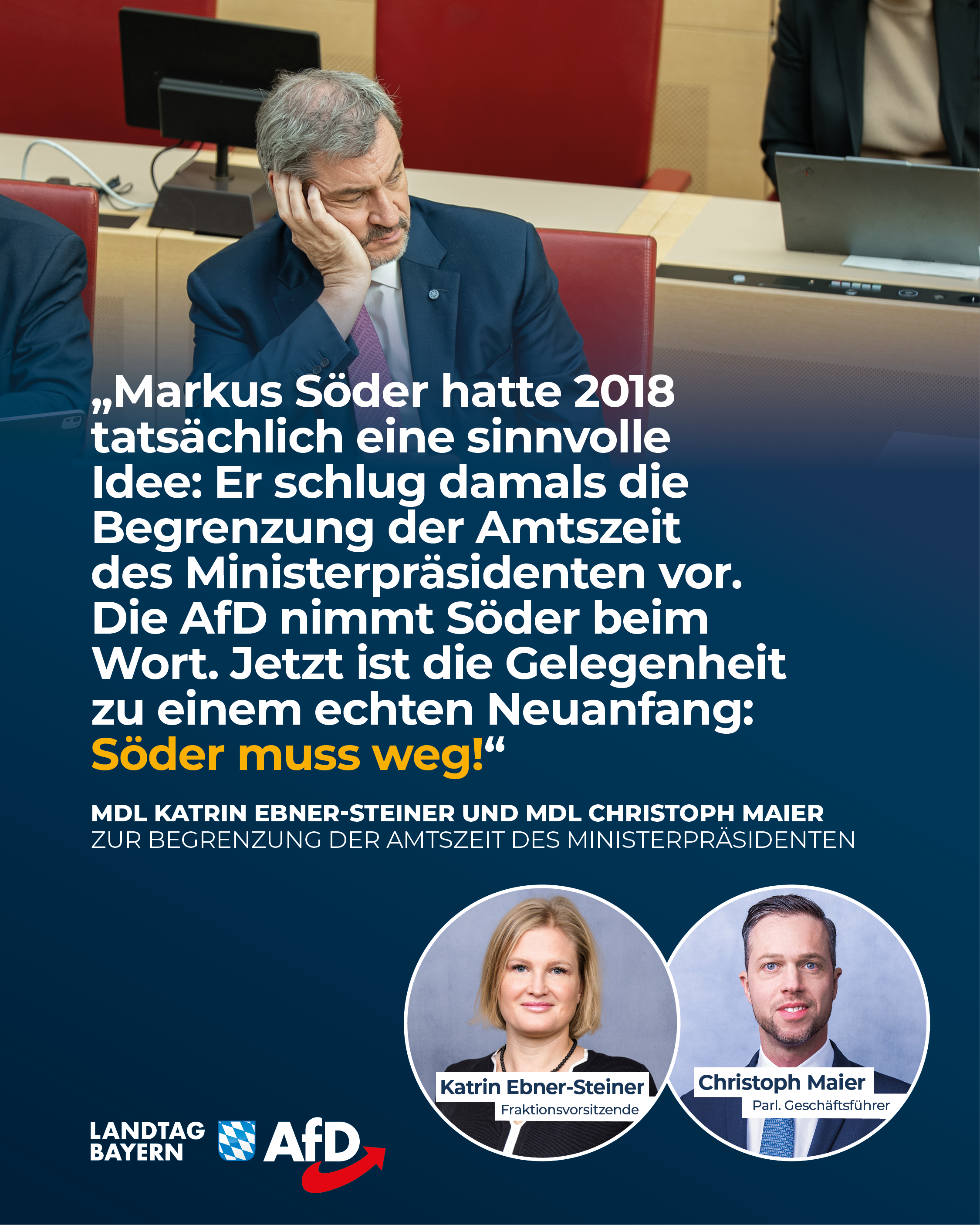 AfD Fraktion im Bayerischen Landtag 15 Amtszeitbegrenzung Soeder