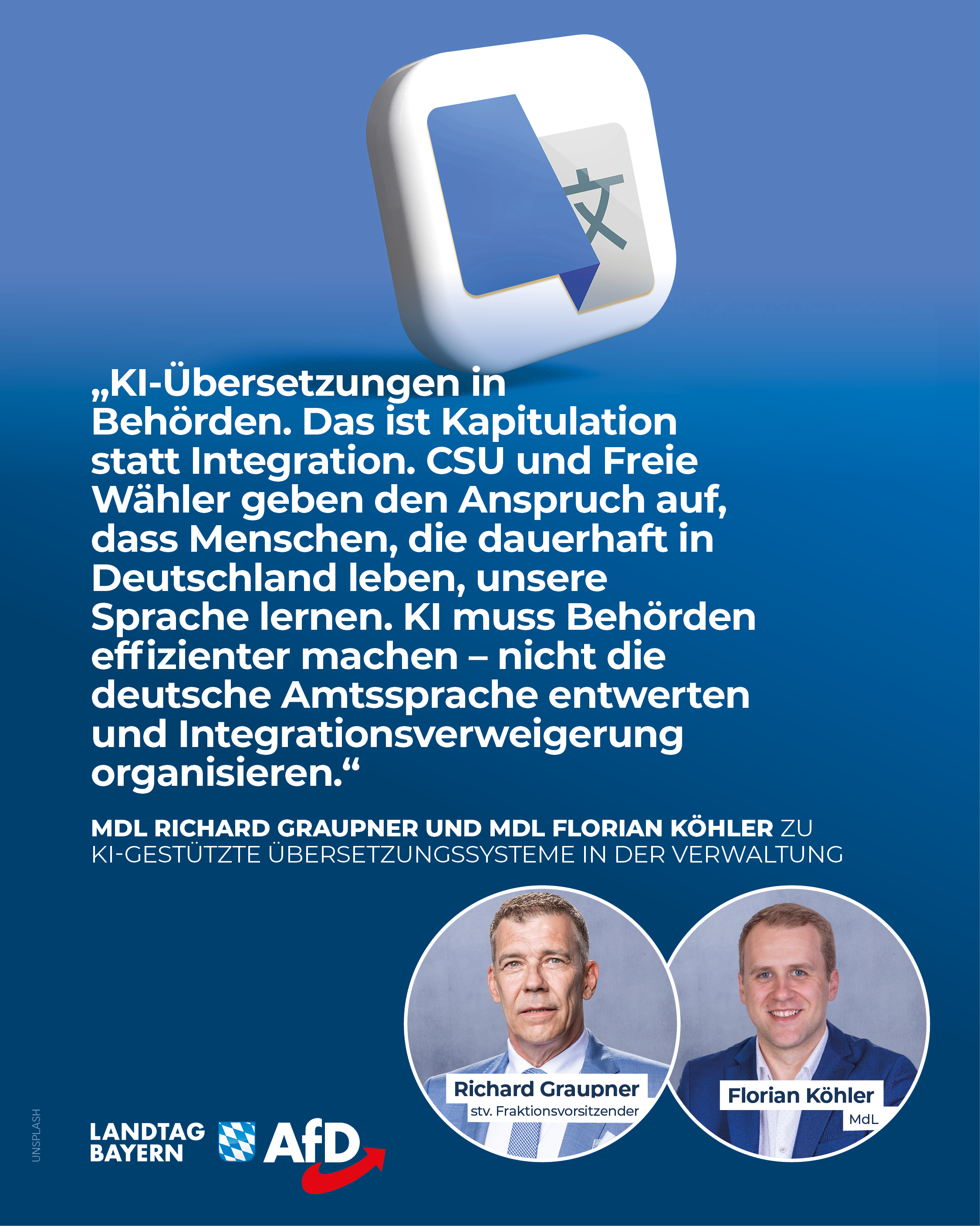 AfD Fraktion im Bayerischen Landtag 16 Behoerden KI Uebersetzer