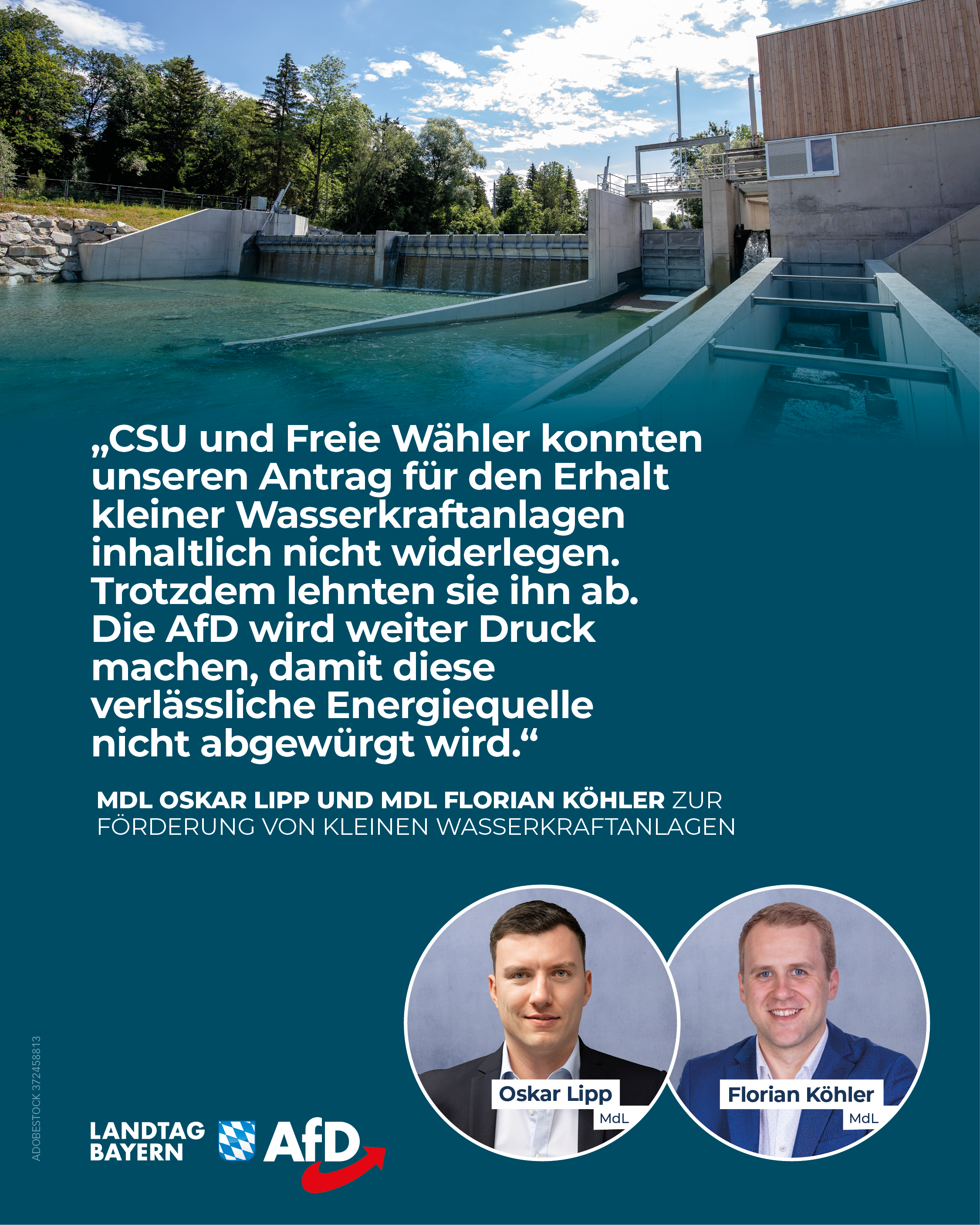 AfD Fraktion im Bayerischen Landtag 13 Kleine Wasserkraftanlagen Bayern