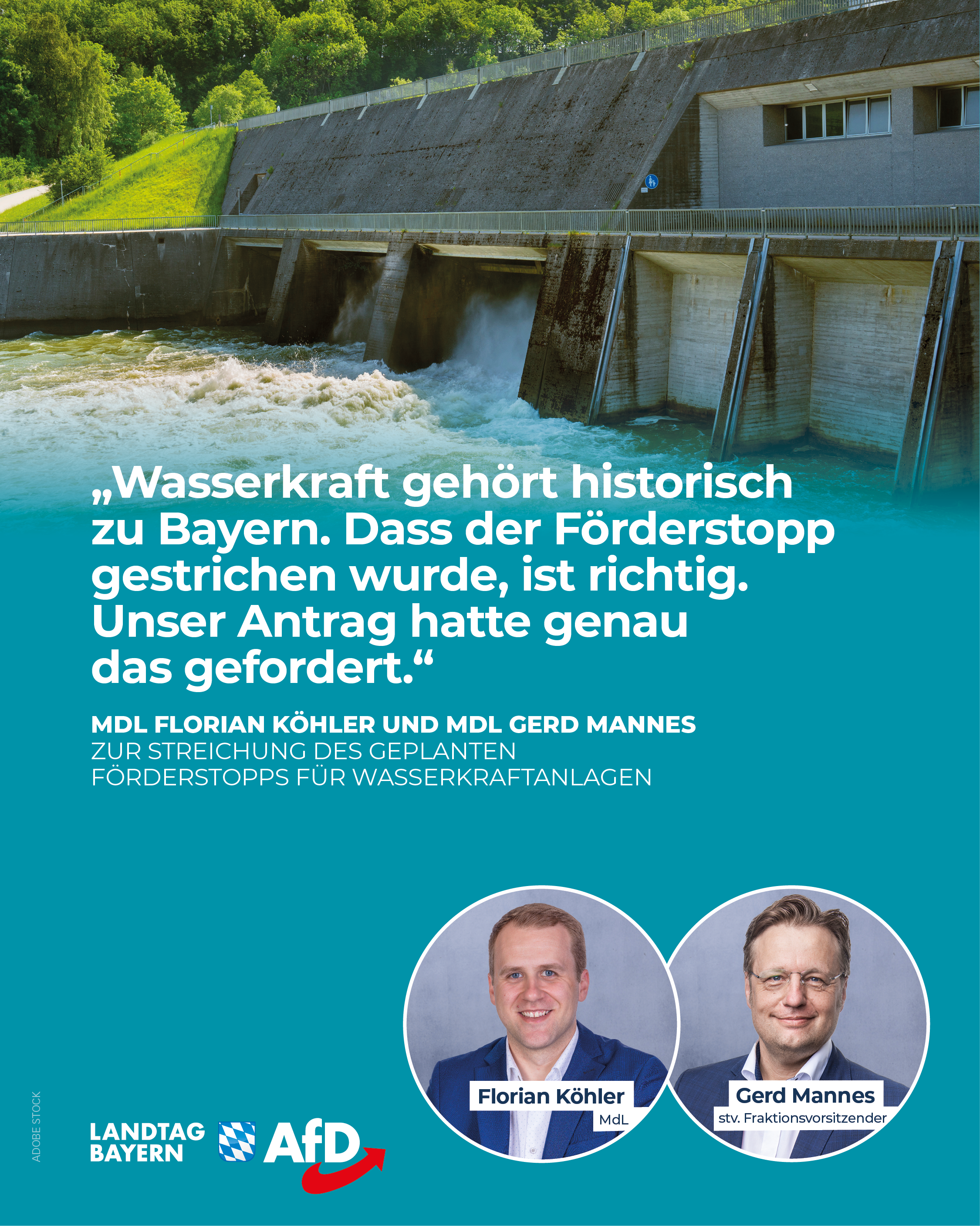AfD Fraktion im Bayerischen Landtag 12 Foerderstopp Wasserkraft Bayern