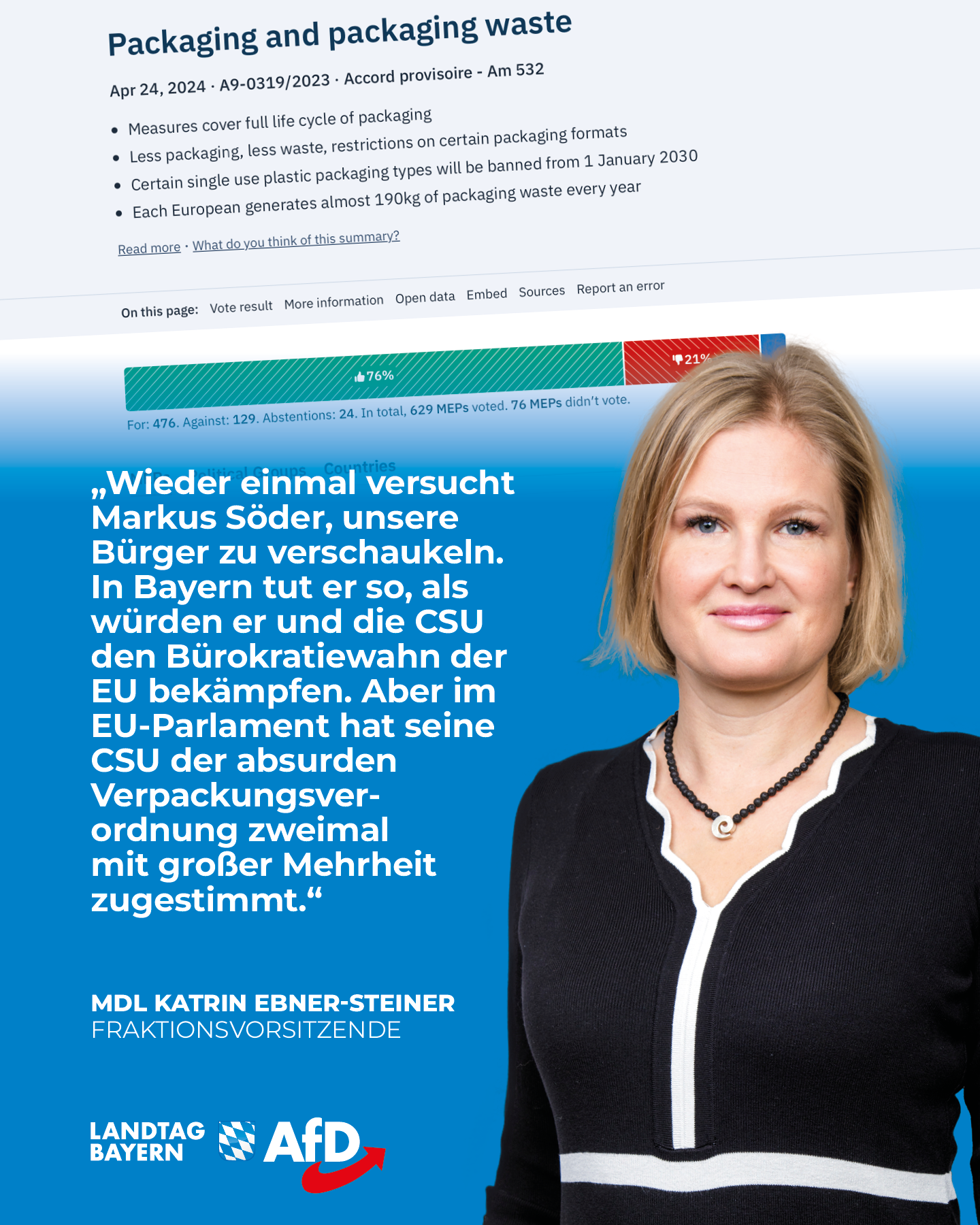 AfD Fraktion im Bayerischen Landtag 12 Soeder Verpackung Buerokratie